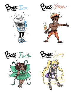 some silly made-up pixel game “boss” designs ive thought about off and on the past few days