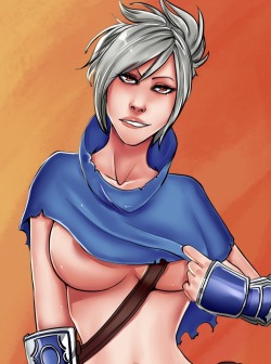 Riven dressed with Yasuo clothes [Commission] ^^ Facebook