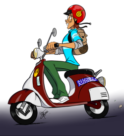 aeolus06:  Ridin’ Nerdy  Davey heads to school in style. Just some more vehicle drawing practice.