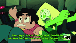 jigokuhana:  doafhat:  Famous last words.  Guys i’m gonna add another layer of heartwarming to this~ &gt;:) Remember in Log Date 7 15 2 when Steven told Peridot what people say when they receive a gift? “Wow, thanks.” She considered Steven saying