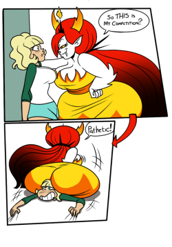 chillguysmut:Solo doodle of Hekapoo’s first encounter with Jackie from the stream.