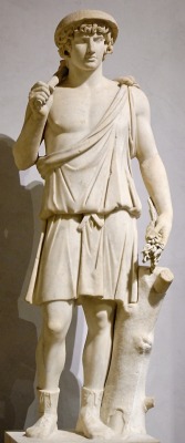 lionofchaeronea:A statue of Antinous, lover of the Roman emperor Hadrian (r. 117-138 CE), depicted here as Aristaeus, mythological culture hero and son of Apollo.  Now in the Louvre.