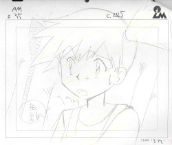 pokescans:  Rough sketch to finished cel to screencap, from “banned” episode The Legend of Dratini. (Sorry about the subtitle, this is one of the few episodes I don’t actually have a raw version of.) 