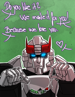 thepopetti:  shibara:  goingloco:  Father’s Day is another day of gifting self made stuff nobody really wants. “SHLPMB” is not even a word. Prowl will definitely always not wear it.  Yesssssssssss, yes to this so much, I can’t evenslgkjdfkjgfgh