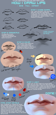 drawingden:How I draw lips 2016 (new version)
