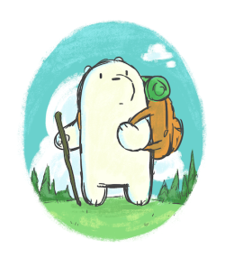 losassen:  Morning warm up of Ice Bear on a hike   Adventure is out there. Happy Weekend! Drawing by Lauren Sassen.