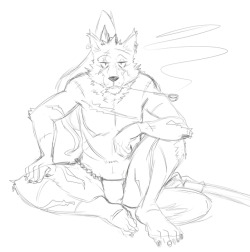 A samurai wolf sketch :)