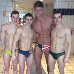 The smaller dude has the biggest bulge 