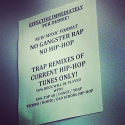 Strip joint owners don&rsquo;t be playing!!!  No gangsta rap bitches!!!!