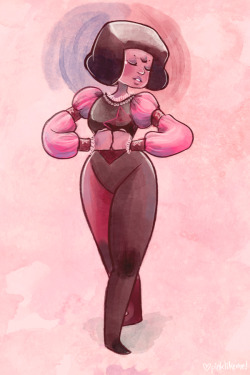 pinklikeme:  Ballet Garnet, to match Pearl! Garnet was a bit straightforward, since her leggings reminded me so much of mens’ ballet tights. Amethyst and Rose next! 