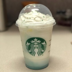 Crystal Ball Frappucino from @starbucks. Some of the color fell from the drive over to work, but it still tastes great. Much better than the unicorn frappucino in my opinion. #starbucks #crystalballfrappuccino #🔮  (at Starbucks)