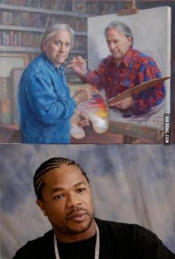 9gag:  The painter painted himself as he paints his portrait that he paints himself  daora daora