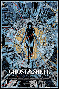 dwdesign:  Screen printed poster for the anime Ghost in the Shell.