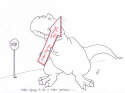 trextrying:  T-Rex Trying to be a sign spinner… #TRexTrying  Aww