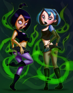 dacommissioner2k15:   Camp W.O.O.D.Y.: Dat Eerie feelin’    COMMISSIONED ARTWORK done by: 14-bis/FernConcept and idea: me———————————–A Camp W.O.O.D.Y crossover piece featuring Sam Manson and Gwen from TDI dealing with a mystifying