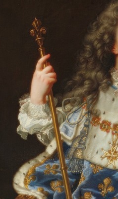  Louis XV de France, Hyacinthe Rigaud. Detail. 1715-09. 