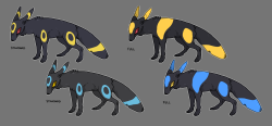 corycat90:  some lunar foxes for you alli like umbreon’s shiny colors a lot bc im a sucker for blue/black combos so yeai want a shiny new moon