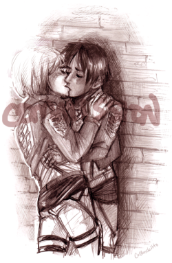 callmekitto:  Eremin kissin’ faces commission done for Donnie!! they were pleased with armin’s booty I hope you are too Want a drawing from me that may or may not involve Armin’s booty? POP ON OVER HERE  Aw yiss so happy with his booty.  And this