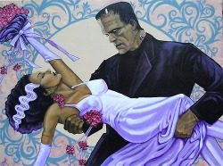 welcome2creepshow:  The Bride and Frankenstein Artwork by Artist Mike Bell