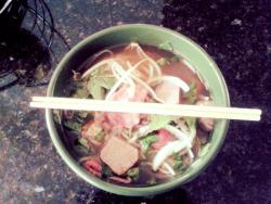 I was struggling with the urge to drink  this morning but instead I had pho :D