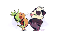 tulerarts:  Chespin and Pancham grow up together as best friends and rivals. c: a little head canon I had made when I was playing through X. I caught them fairly early in the game and they became best buds. 