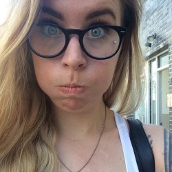 negativesara:  Hey don’t I look great in my new specs. #foureyes  (at Artists &amp; Fleas)  I think you are sexy ass hell fucking gorgeous
