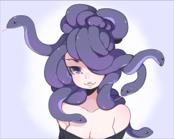 punipawsart:  Redrew the Medusa character I did while ago hereMight keep her
