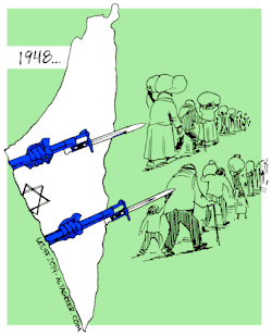 humorhistorico:  Se cumplen 67 años de la expulsión de 700.000 palestinos de sus tierras y ciudades hacia el desierto, por parte de las fuerzas paramilitares israelíes en 1948. la limpieza étnica que se celebra como día de la patria en Israel.