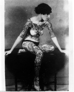mysweetelizabeth:  White slave tattooed by her native American family 1920â€™s