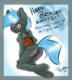 skuttz:  Happy Birthday to whatsa-smut! :D Jade wants all your birthday spankin’s &gt;83  Oh gosh, birthday booty spankings &gt;.&lt; Thanks Skuttz, thats so awesome! I can&rsquo;t handle the cute