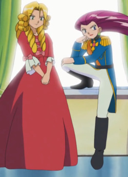 paruchandesu:  thepurplecomet:  Let us appreciate the fashion goddesses that are the Team Rocket Trio!   I love how James dresses as a girl and Jessie as a boy