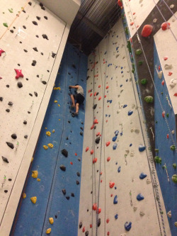 The black 5.9 was the hardest climb I tackled today and I succeeded!!!! Can&rsquo;t wait until I have enough endurance and strength to be able to do 5.10a :DNow to go home, eat dinner, and keep working on Ultron