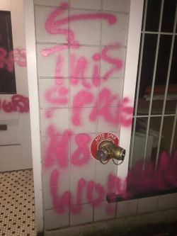appropriately-inappropriate:  getoffmyastroterf:   latinaradfem:  kittyit:  “The same anti-feminists who harassed, threatened, and intimidated women  at the opening of the Vancouver Women’s Library last Friday came back  last night and vandalized