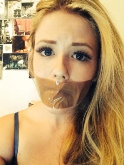 gagged4life:  Remember, college and university damsels: Even if you don’t have anyone to tie you up for dorm room bondage, we always appreciate every single gagged selfie you can post.