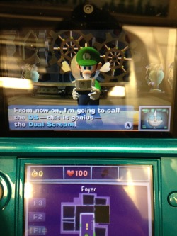 nerdology:  I’ve been playing Luigi’s Mansion: Dark Moon for a few days. I really love it. If you have a 3DS it’s worth playing. The controls are solid, and it’s fun to play. Also, Luigi uses a DS to communicate with Professor E. Gadd, and he