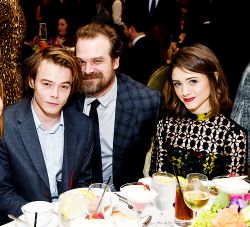 stydiaislove:    Charlie Heaton, David Harbour, and Natalia Dyer attend the 17th annual AFI Awards on January 6, 2017.
