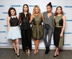 pllcandids:  Lucy, Troian, Sasha, Shay, and Ashley at SiriusXM Studios on January 11, 2016 in New York City. 