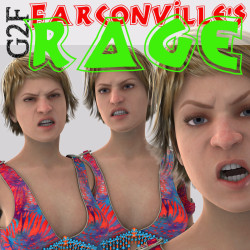 Available today! RAGE!   THIS IS Raging expressions FOR G2F. Special facial expressions  meticulously made for the Female Genesis 2, ready to be used with this  character in DAZ Studio 4 or greater. For a limited time this product is 30% off until 8/25/20