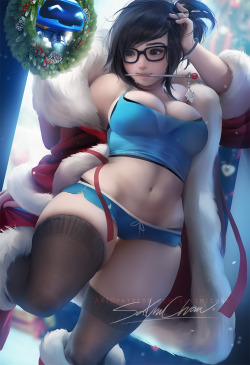 sakimichan:   Curvy/ thic Holiday  mei pinup for December ;3 ! fun piece !nudie,PSD+3-4k HD jpg,steps, etc&gt;https://www.patreon.com/posts/16034483