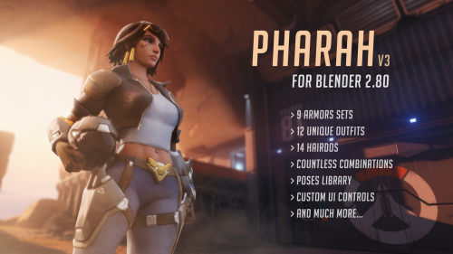 For people still stuck in Tumblr land, the new version of my Pharah model with the Aviator skin is now out. Download it here