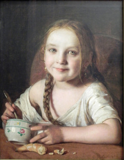 fleurdulys:  Girl at Breakfast Table - Johann Baptist Reiter 1855 