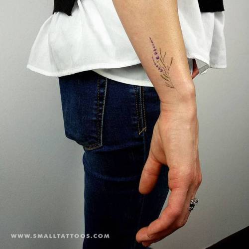 Lavender temporary tattoo designed by tattoo artist Mini Lau,... flower;minilau;lavender;nature;temporary