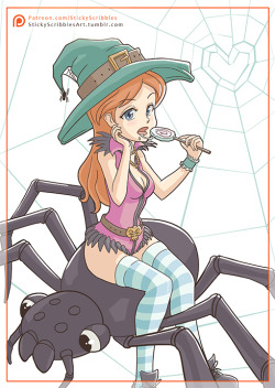   Emma Spider Pop    Emma the witch enjoying a spider pop. I&rsquo;m trying a different style.   