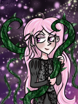 starxapple: finally finished my plant monster amalthea for a 1shot spooky halloween rp im doing w @lunarcrown featuring vamparian ;3 (more 2 come later) i was listening to dark horse, et, bon appetite and cannibal on repeat 4 this xoxoxo   BITCH!!!!!!!