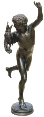 boysnmenart:  Alexandre Falguiere (1831 - 1900) Vainqueur au Combat de Coqs (Winner of the Cockfight)(1864) Foyer, Musee d'Orsay, Paris                     
