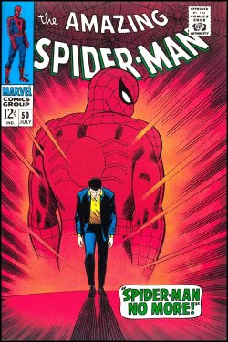 comicbookcollecting:Amazing Spider-Man # 50 , July 1967 , Marvel Comics Vol 1 1963On the cover : Peter Parker ; Spider-Man [ Peter Parker ]