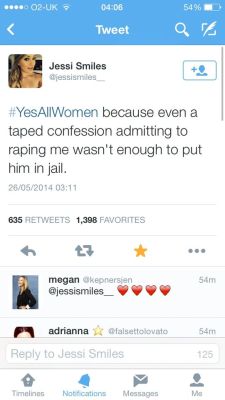 pastelmorgue:  prochoicebecausefuckoff:  Jessi Smiles’ tweet is one of the most heart wrenching I’ve seen from #YesAllWomen. This is a reminder that Curtis Leopre is a RAPIST. And he got away with it even after confessing, while Jessi was threatened