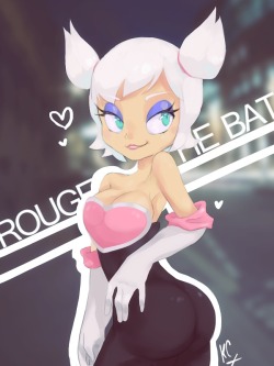 good-sonic-shit:  Rouge the bat by Karate ChopsticksI never knew Rouge would look so nice in side hair buns  cutie &lt;3