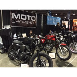 Took over @motochopshop booth for a bit yesterday It was awesome, thank you for letting us hang out next time I&rsquo;ll clear my schedule and stay all three days! Haha  #motochopshop #ims #sunday #internationalmotorcycleshows #caferacer #bobber #brat
