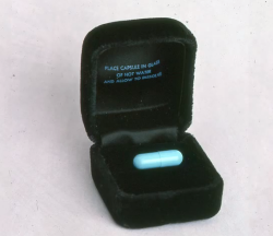 ghdos:  crystallizations:  Invitation to an Arena night club party. The capsule was placed in water and the invitation appeared. Arena was open from 1983 to 1987.  YO. This is dope. I need to figure out a way to do this for events. 